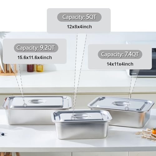 4 Inch Extra Deep Lasagna Baking Pan with Lid, 9.2Qt - size: L, style: 1 Pack