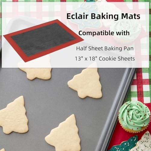 Silicone Baking Mat with Microperforated, 2 PCS Perforated Baking Mats/Oven Liners for 13" x 18" Half Sheet Pan, Reusable Air Mesh Silicone Mat for Cookie/Eclair/Bread/Pizza/Pastry - size: (11.6'' x 16.5'') Half Sheet