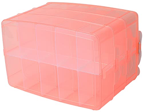Sooyee 3-Tier Craft Storage Organizer with Dividers, Orange - color: Orange, size: 3 Tier