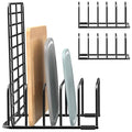 Cutting Board Organizer Storage, Baking Sheet Rack under Cabinet - color: 2pc, Black