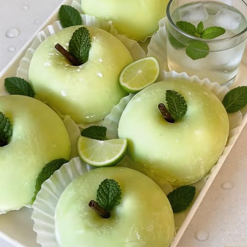 3D Apple Silicone Mold for Baking Mousse Cake, 8-Cavity - color: White (Apple)