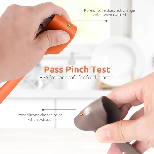 U-Taste Small Mini Silicone Spatula, 9in Rubber Jar Bowl Scraper, Orange - color: Orange