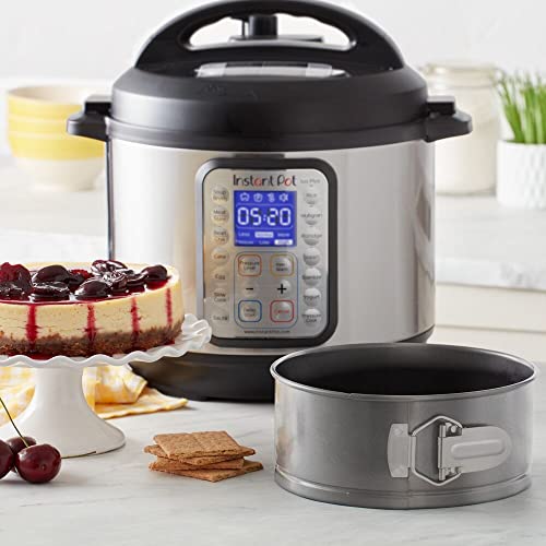 Instant Pot Official 7.5-Inch Nonstick Leakproof Springform Pan with Removable Bottom for Cheesecake, Cakes, Lasagna, Casseroles, and More - Heavy-Duty, Professional Grade, Oven Safe to 450°F (Gray)