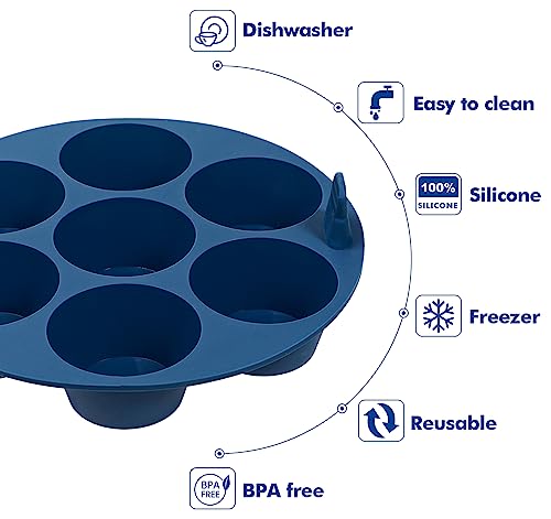 Webake 2PCS Silicone Air Fryer Muffin Pan for Baking Nonstick Egg Btes Silicone Mold BPA Free Muffin Tins Baking Cups - size: Medium
