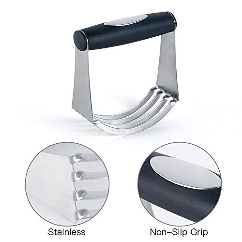 Pastry Cutter Stainless Steel, Kitchen Professional Baking Dough Blender with Heavy Duty Blades & Soft Rubber Grip