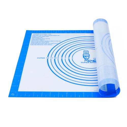 Nonstick Silicone Pastry Baking Mat Large with Measurements 16''By 20'' - color: Blue, size: 20"L x 16"W