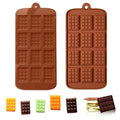 2 Pieces Silicone Break Apart Chocolate Moulds,Silicone Square Mold,Non-Stick Candy Chocolate Bar Mold,Reusable Candy Protein Silicone Chocolate Mold - color: 2 Pieces