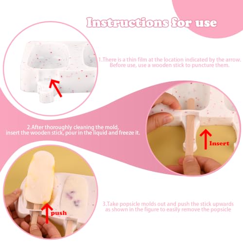 WMKGG Popsicles Molds,2 PCS Ice Cream Cake Pop Cakesicle Silicone Mold - color: Colorful dots