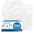 5" X 7" Self-Sealing Cellophane Bags (1000 Count) Clear Cookie Bags - size: 5" X 7"