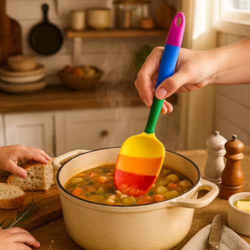 Cooking With Pride Non-Stick Spoon Spatula, Heat-Safe Silicone With Iron Core, 10.5-Inch, Set of 2 - size: Spatula - 10.5-Inch - Set of 2