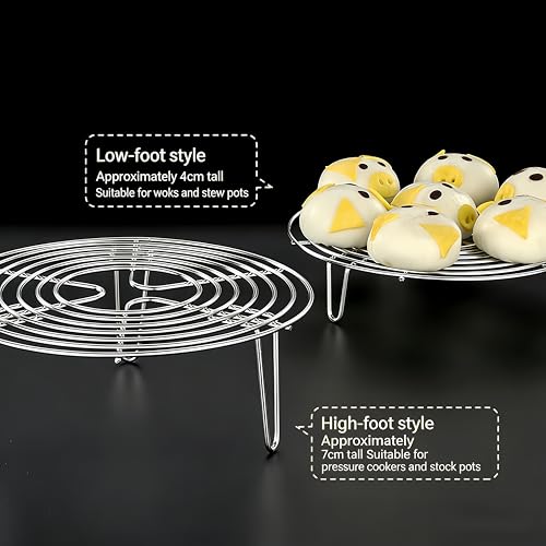 Round Steamer Rack, Cooling Rack, Stainless Steel Pot Mat, Wire Steamer Rack for pot cookers and pressure cookers (7 * 16cm) - size: 7*16cm