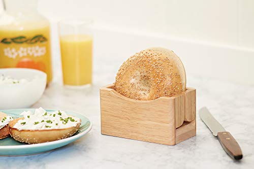 Fox Run Bagel Cutter/Holder, 3 x 5.25 x 3 inches., Brown - style: Bagel Cutter/Holder