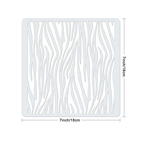 9PCS Animal Print Cookie Stencils for Cake Painting, Safari Animal Print Airbrush Stencil Includes Snakeskin Leopard Zebra Alligator Scale Reusable Templates DIY Crafts, 7 Inch - size: 7 Inch