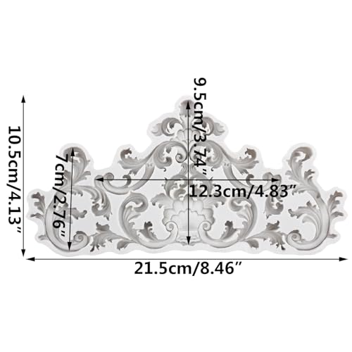 Lingzhi Baroque Style Fondant Molds Curlicues Scroll Lace Silicone Mold - color: Style Q