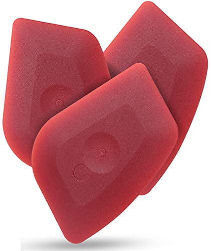 Azureblue Pan Scraper Dish Scraper Food Scraper Tool Plastic Pot Scraper Kitchen Scraper Grease Scraper Cast Iron Skillet Pan Scraper Tool for Cleaning (3 Pcs, Red) - style: Flat Scraper, Red