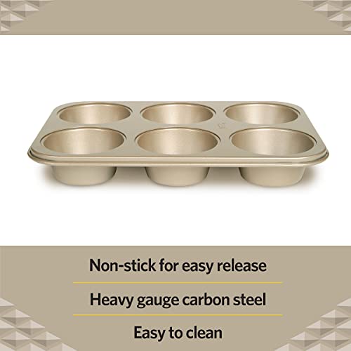 Glad Jumbo Muffin Pan Nonstick - Heavy Duty Metal Cupcake Tin with Large Baking Cups, Jumbo 6-Cup - size: Jumbo 6-Cup