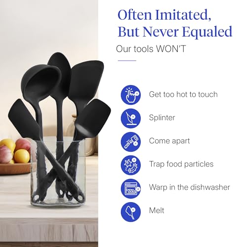 GIR: 5-Piece Silicone Ultimate Kitchen Utensils Set – Black - color: Black, size: 5 - Piece Set