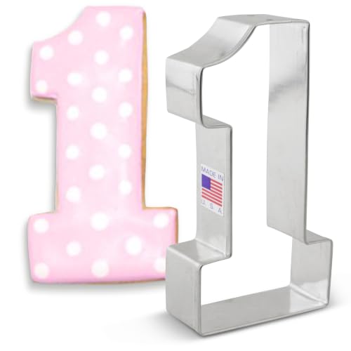 Ann Clark Large Number One #1 Cookie Cutter, Large 4.5" Made in USA - size: 4.4"