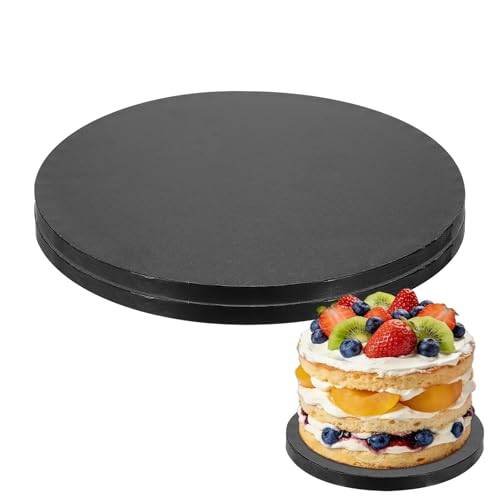 uxcell Cake Boards, 12 Inch Round Cake Drums, Black, 2 Pcs - color: Black, size: 12 Inch
