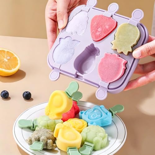 2pcs Animal Popsicle Molds for Kids,Mermaid Ice Cream Molds (Mermaid)