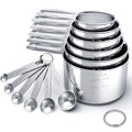 TILUCK Stainless Steel Measuring Cups & Spoons Set, Cups and Spoons