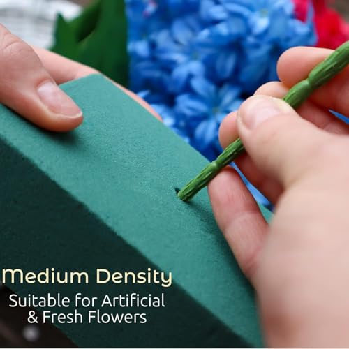 FLOFARE Green Wet & Dry Floral Foam Blocks for Fresh & Artificial Flower Arrangements, Plant Foam & Florist Supplies for DIYs, Arts, Crafts & Weddings - size: Pack of 6