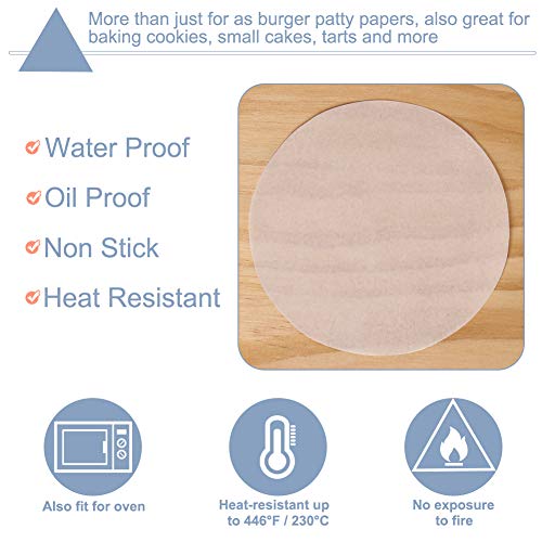 4.5 Inch Round Hamburger Patty Paper, 200 Count Burger Separator Sheets - size: 4.5inch