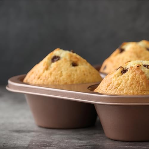 HAPPIELS 6 Cup Jumbo Muffin Pan Nonstick, PFOA & BPA Free - style: Jumbo Muffin Pan