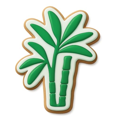 Bamboo Palm Cookie Cutter & Stamp, Fondant & Clay - 4x2.5
