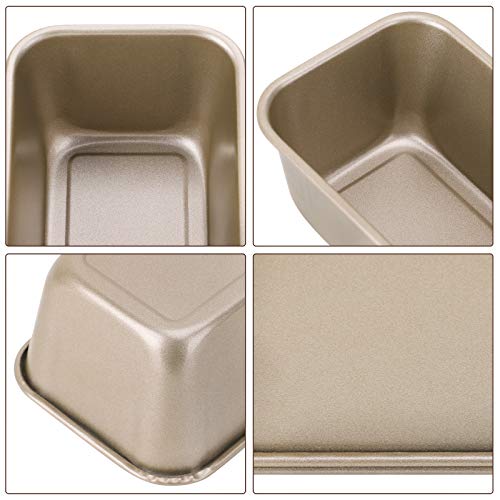 Beasea Long Loaf Pan, 12x4 Inch Rectangle Bread Loaf Pan Set of 2, Nonstick Bread Pans Carbon Steel Toast Pan Golden Cake Pan Loaf Baking Pans Bakeware for Oven Baking - color: Gold long, size: 12x4" 2pcs