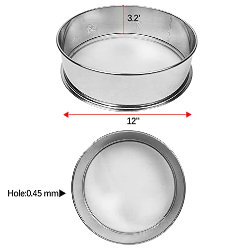 Sidasu Stainless Steel 40 Mesh Vibrating Sifter for 12" Sifter Machine - size: 40 mesh