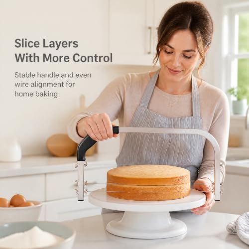 Cake Leveler,3 Blades Adjustable Cake Slicer Stainless Steel