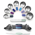 Spring Chef Magnetic Measuring Cups & Spoons Set of 15, Winter Frost - color: Winter Frost