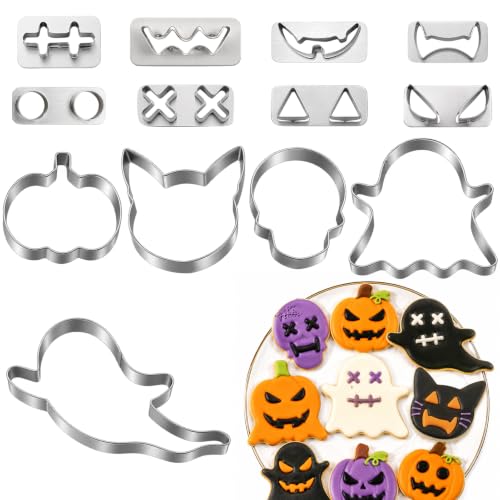 AIERSA 13Pcs Large Halloween Cookie Cutters Set, Stainless Steel - color: 13Pc
