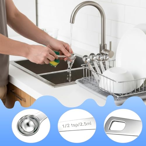 6PCS Measuring Spoons Set(1/2 Tsp, 2.5ml), Teaspoon Measuring Spoons Stainless Steel Short Compact Kitchen Scoops for Spices, Baking, and Everyday Cooking - size: 2.5 ML