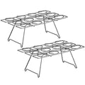 2 Pack Ice Cream Cone Holders Rack with 12 Holes Cake Cone Stand, Silver - color: Silver