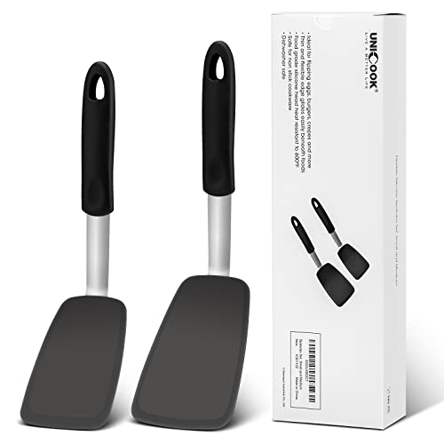 Unicook 2-Piece Silicone Spatula Set, Food Grade Turner, Small and Medium - size: Small + Medium