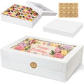 4 PCS 20x14x4.5inch Cake Boxes with Cake Boards White Rectangular Sheet Box - size: White 20×14×4.5