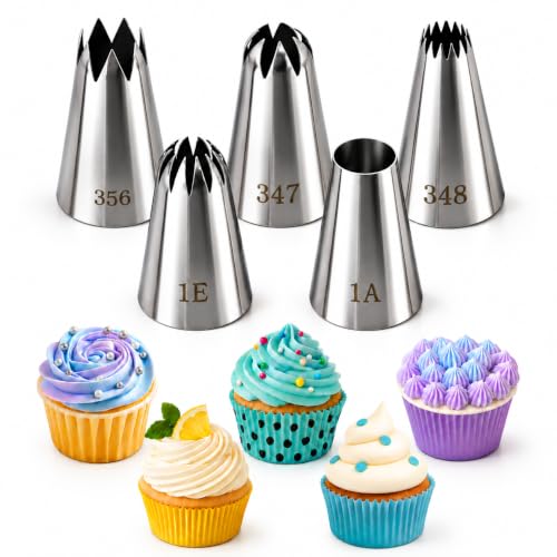 Suuker Large Piping Tips Set, Stainless Steel