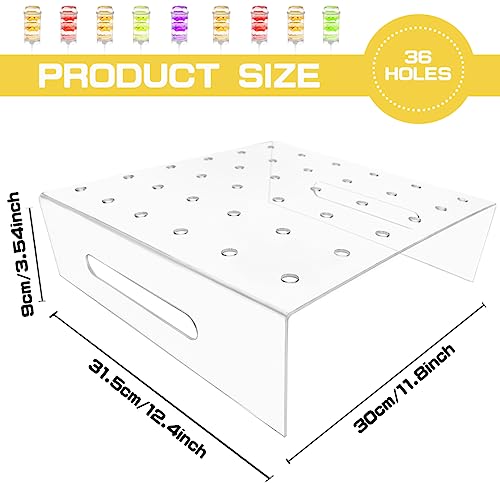DOERDO 36 Holes Push Pop Cake Stand Acrylic Lollipop Stand Cake Display Stand for Wedding Birthday Party, Clear Square