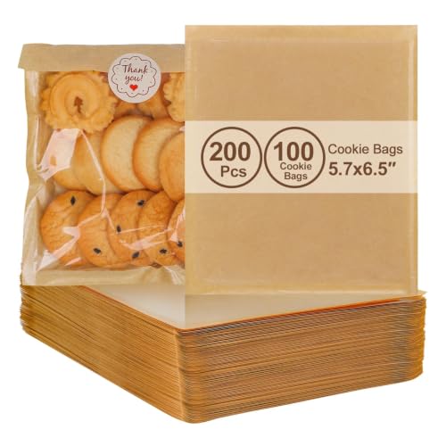 T-Raputa Cookie Bags, 100 Pack, 5.7x6.5 Inch