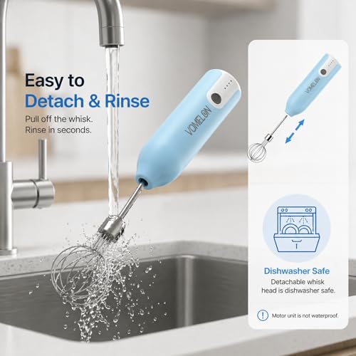 Egg Beater Whisk, Wireless Electric Multi-speed Control Rechargeable Batteries Balloon Whisk for Eggs, Milkshake Cream, Butter, Baby Food Fruits, Sauces and Soup for Kitchen,Camping,Party Gifts - color: Light Blue