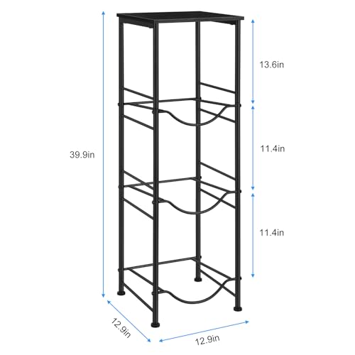 OYEAL Water Jug Holder Stand 5 Gallon Water Bottle Holder Organizer With Shelf, Heavy Duty 3 Tier Water Bottle Storage Rack for Kitchen, Office, Living Room, Black - style: Round Tube Black