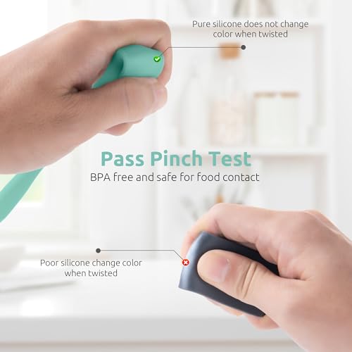 U-Taste Skinny Silicone Jar Spatula Scraper, 10in Sourdough Tool, Aqua Sky - color: Aqua Sky, size: 9.72 in