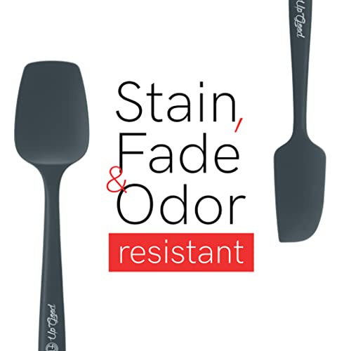 UpGood Silicone Spatula Set 600°F - High Heat Resistant Nonstick, Small and Large Kitchen Spatulas - Flexible BPA Free Professional Grade Cookware - Utensils for Cooking, Baking, Mixing(4 Pcs, Grey) - color: Gray