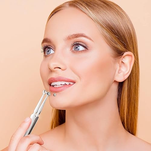 DJCIW Multi-Purpose Piercing Clamp Tool,Piercing Removal Tool-Perfect to Change and Remove Cartilage,Lip and Nose Jewelry Remove Ball Back Earrings - color: AR-Ear lip clamps