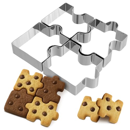 4 Pcs Mini Puzzle Piece Cookie Cutter, Small Cookie Cutters Shapes - size: Alphabet