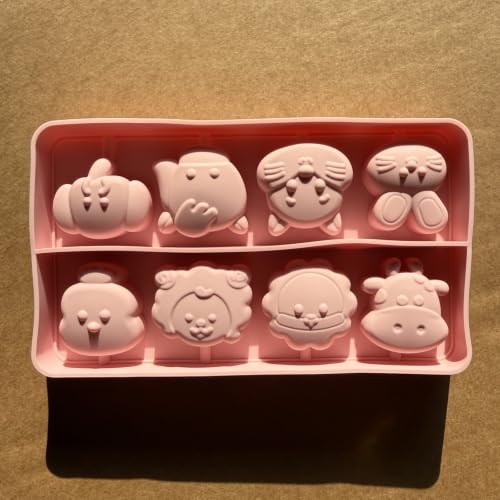 2Pack Animals Silicone Lollipop Molds Kit with Sticks for Hard Candy - color: 2pcs Animal D