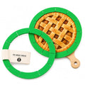 Adjustable Silicone Pie Crust Shield Edge Protector 2 Pcs Green - color: Green