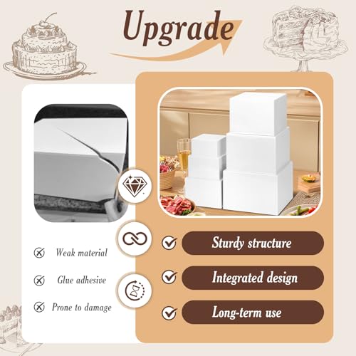 6 PCS Buffet Risers, Large Food Risers for Buffet Table, Dessert Display - color: White, size: 10" 9" 8" 7" 6" 5"